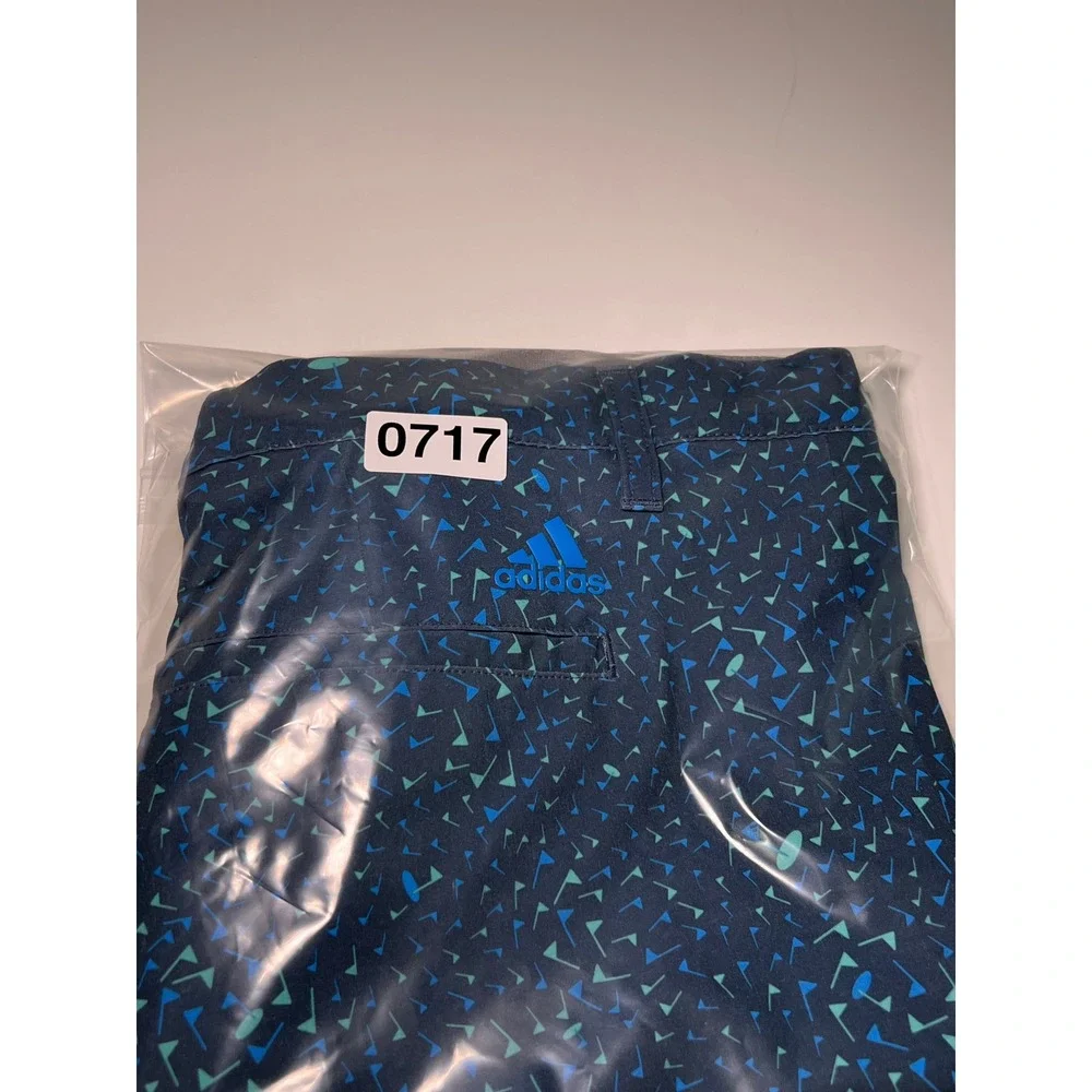 Adidas Golf Shorts Mens 42 Blue Teal AOP Flag Print Golf Performance HA9122